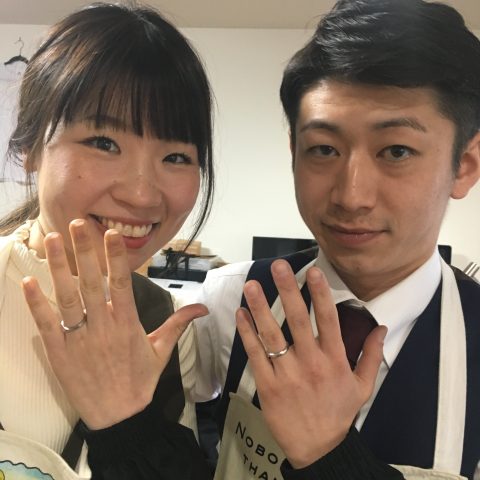 手づくり結婚指輪鍛造ＤＩＴＩＱＵＥ四国から福岡我流鍛造出来上がり
